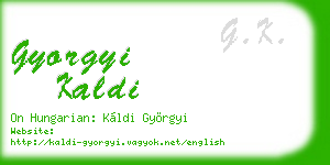 gyorgyi kaldi business card