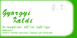 gyorgyi kaldi business card